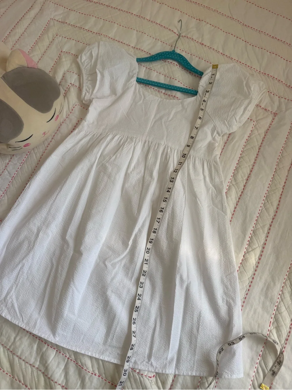 Janie and Jack White Puff Sleeve Dress Size 8 NWT